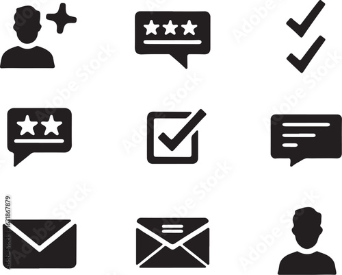 Modern communication and feedback icons for websites and business projects