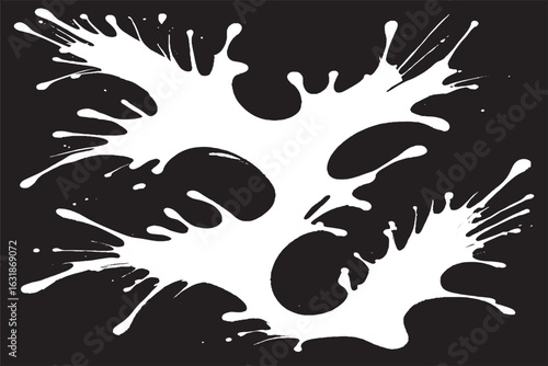 Wallpaper Mural Bold Abstract Ink Splash Art – Black and White Modern Splatter Design for Minimalist Wall Decor Torontodigital.ca