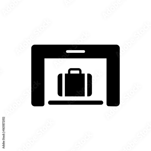  Airport scanner with suitcase black filled icon security baggage screening design