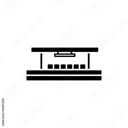Bus station platform icon for urban transport and public transit hub