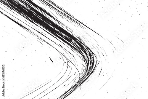 Wallpaper Mural Dynamic Black Brush Stroke Texture – Abstract Ink Line Art on White Background for Design Projects Torontodigital.ca