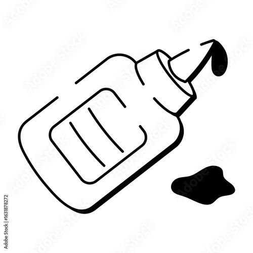 A doodle style icon representing craft glue
