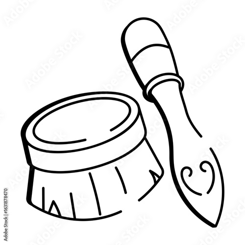 A drawing style icon showing decoupage brush
