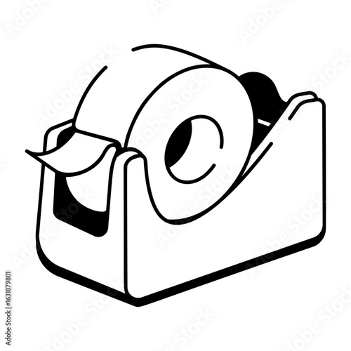A hand drawn style icon showing tape dispenser
