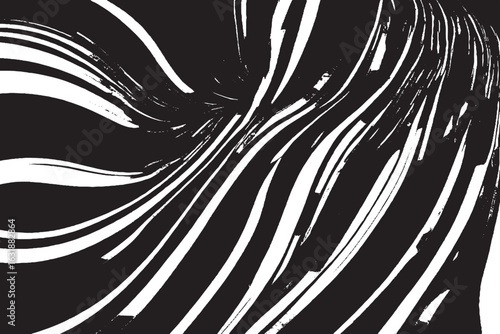 Wallpaper Mural Abstract Black and White Wavy Lines Artwork – High-Contrast Modern Monochrome Optical Illusion Art Torontodigital.ca