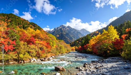 Wallpaper Mural Picturesque Kamikochi Valley in Autumn: A Stunning Landscape in the Japanese Alps Torontodigital.ca