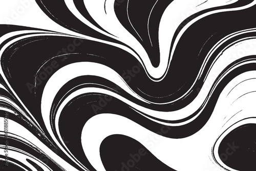 Wallpaper Mural Abstract Black and White Swirl Art | Modern Minimalist Fluid Pattern Wall Decor Torontodigital.ca