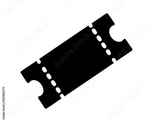 Ticket stub black icon, Ticket stub silhouette vector