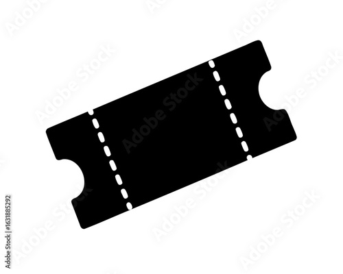 Ticket stub black icon, Ticket stub silhouette vector