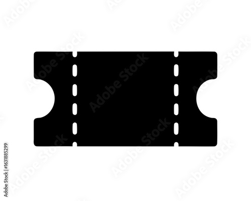 Ticket stub black icon, Ticket stub silhouette vector