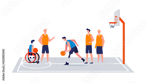 Adaptive Basketball Team Plays with Determination

