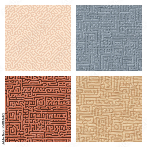Natural materials, seamless Turing pattern. Hand drawn vector illustration