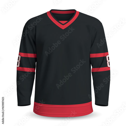 Canvas Print Realistic Ice Hockey home jersey in style