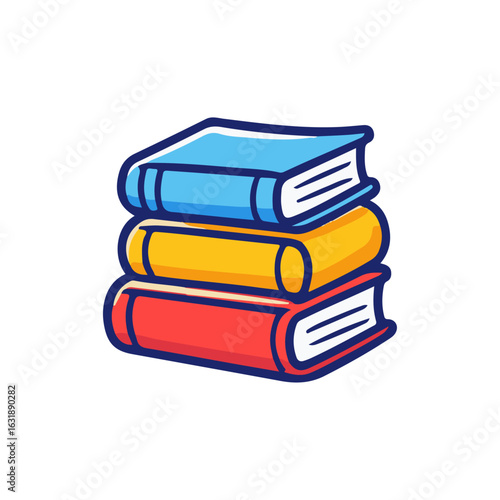 stack of books isolated, vector illustration