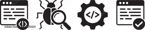 Software development and testing icons