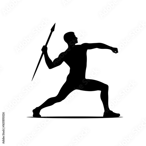 javelin player silhouette , javelin player vector