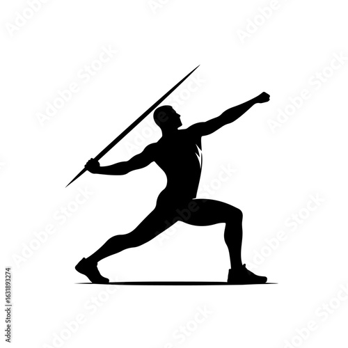 javelin player silhouette , javelin player vector