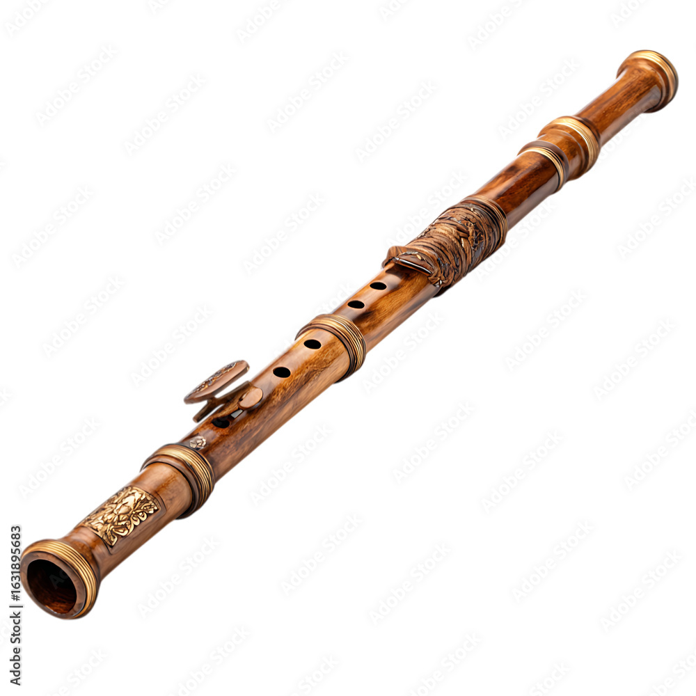 Naklejka premium The wooden Musical Instrument flute png