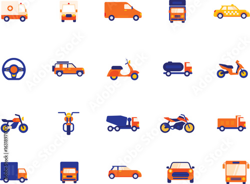 collection of various transportation icons