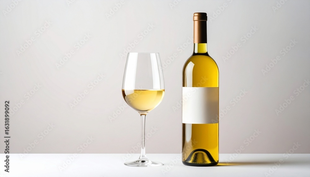 Fototapeta premium wine bottle and glass