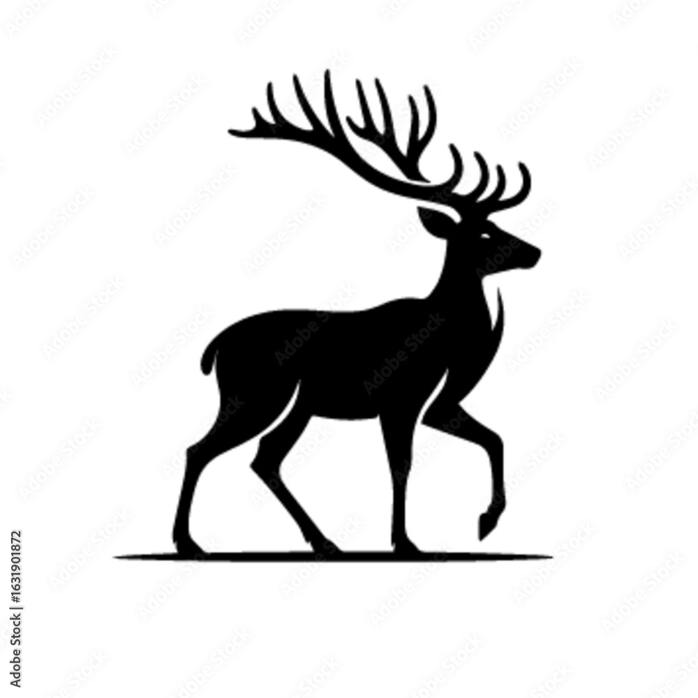 Fototapeta premium Golden Deer Silhouette Vector with Elegant Design