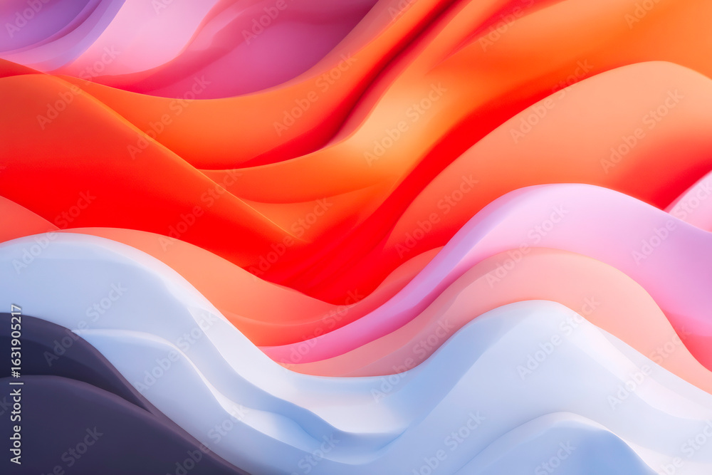 Fototapeta premium Colorful layered waves in abstract pattern for bold and artistic backgrounds