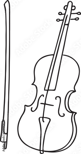  one line minimal violin with bow