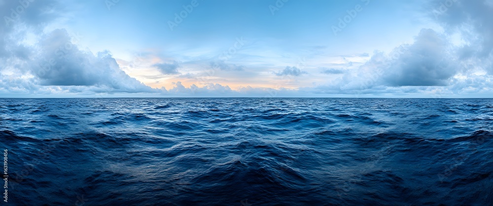 Fototapeta premium Open Ocean and Cloudy Sky