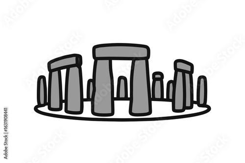 Vector Illustration of Stonehenge Megalithic Monument