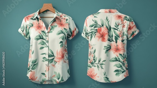 Floral printed short sleeve shirt, showcase of breezy summer fashion