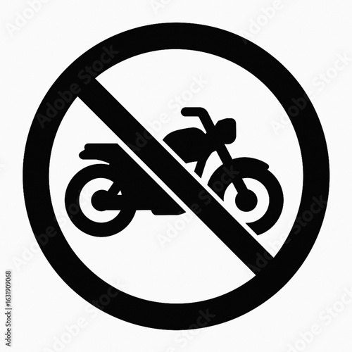 road sign no motorcycle zone