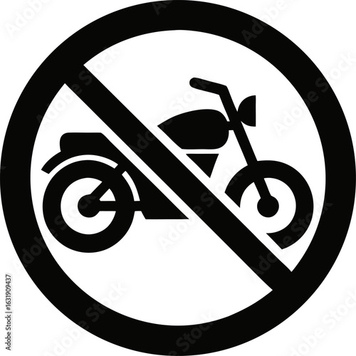 no bike allowed sign with red prohibition circle isolated