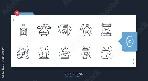 Culinary food and drink thin line icon set. Vector collection 228 of minimalist cooking and kitchen outline graphics.