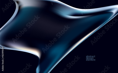 Abstract background of fluid iridescent shape. Elegant vector wallpaper.