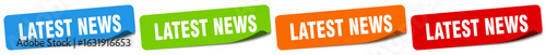 latest news sticker. latest news sticker set on white background