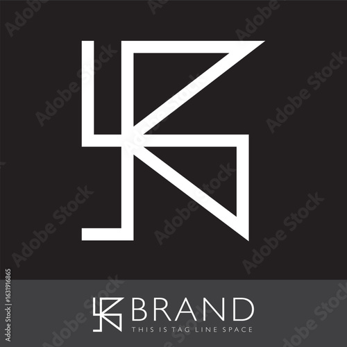 letter K Kaleidoscope Style Vector Logo Art