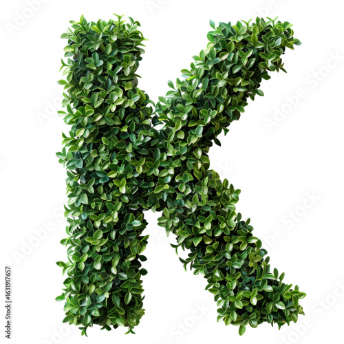 Green Leafy Letter K Shaped Design for Nature Inspired Decor