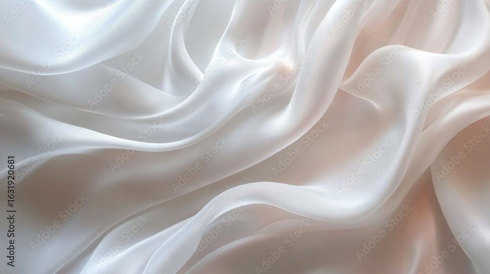 Obraz premium White silk background with soft pleats, perfect for interior design and fashion collections.