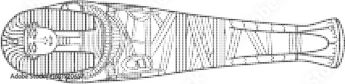 Detailed ASCII art of an ornate sarcophagus in black and white design