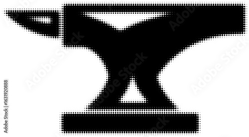 Black silhouette of an anvil with dotted pattern