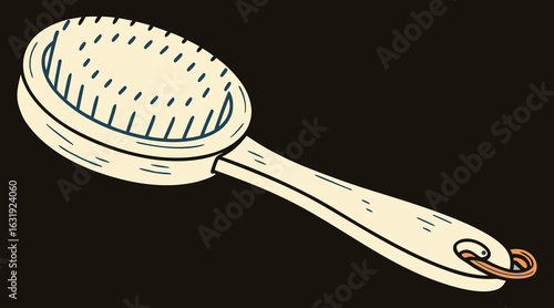 Vector illustration of a round bath brush