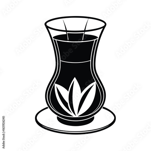 Freshly Brewed Turkish Tea in Tulip Glass,