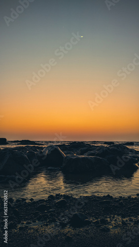 sunset over the sea