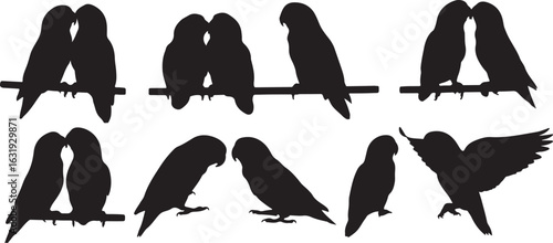 Lovebirds silhouette