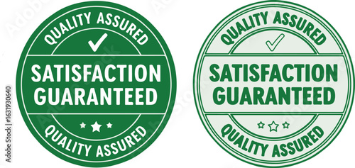 Satisfaction guaranteed Quality Assured stamps
