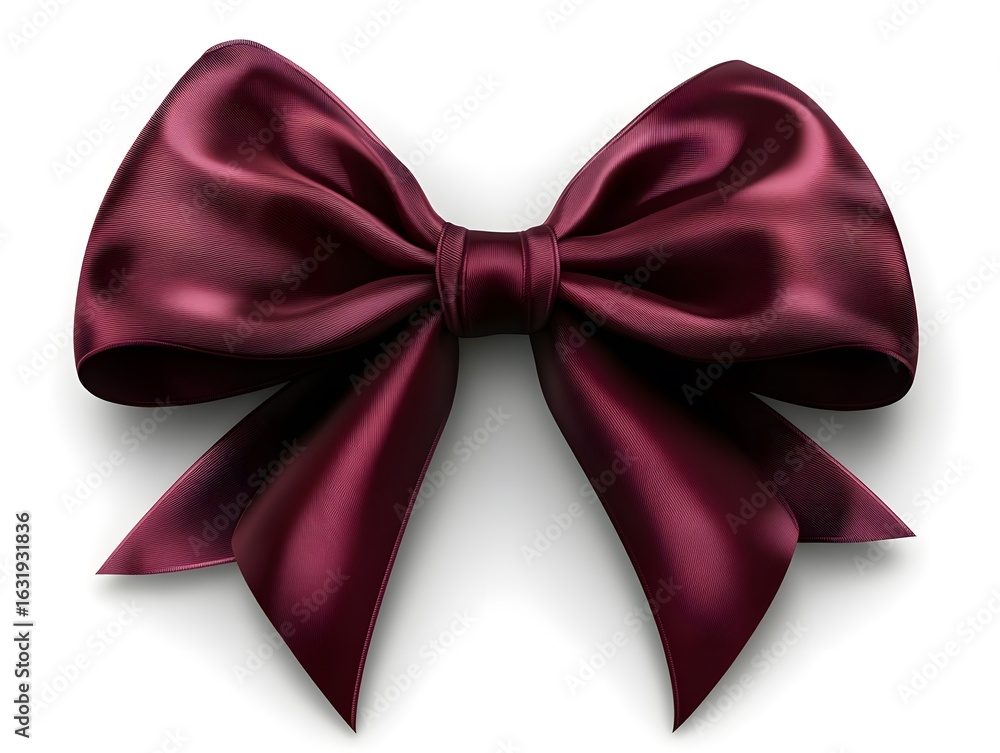 Naklejka premium Decorative burgundy bow for gift wrapping and special occasions, adding elegance to celebrations and events