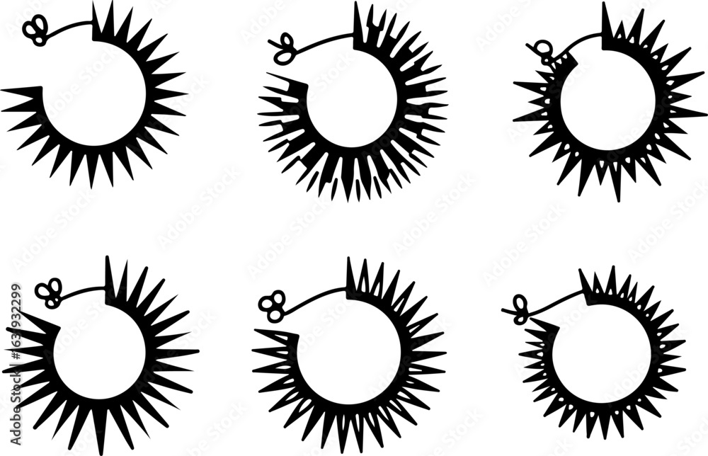 Fototapeta premium Tribal Radiance: Bold Sunburst Hoop Earring Collection