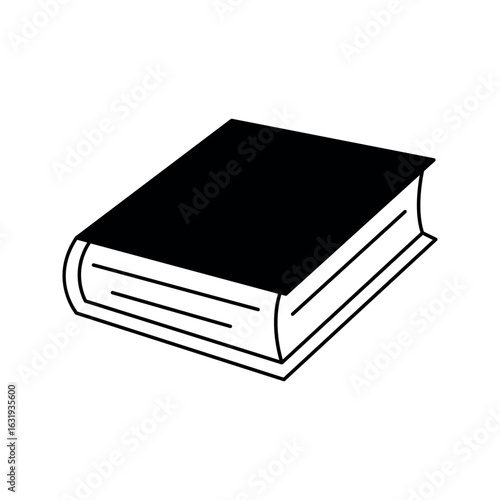 Book. School supplies. Reading concept. Simple doodle illustration, object isolated on white background