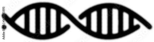 Pixelated black and white dna double helix, genetic concept