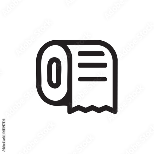 A simple line drawing of a roll of toilet paper.